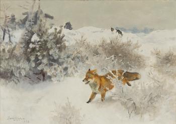 Bruno Liljefors, olja på duk, signerad.