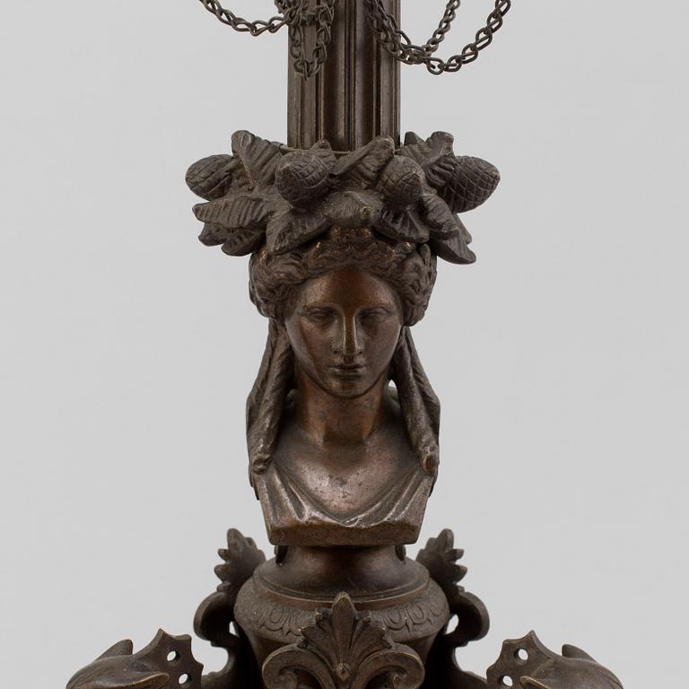 FERDINAND BARBEDIENNE, attributed to, a pair of 19th century bronze candelabra.