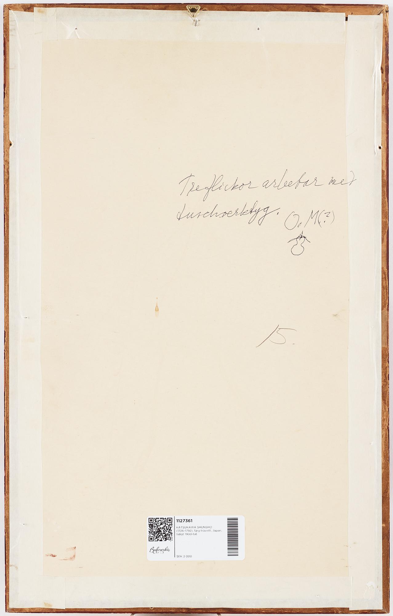 KATSUKAWA SHUNSHO (1726-1792), efter, färgträsnitt. Japan, tidigt 1900-tal.