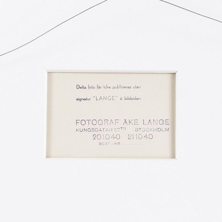 ÅKE LANGE, signerat pressfotografi, silvergelatin, "Gustav V", 1930-tal.