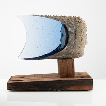 Bertil Vallien, a "Janus", sand cast glass sculpture, Kosta Boda, Sweden, provex (prototype).