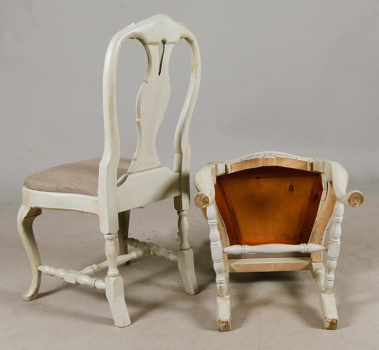 STOLAR, 12 st, rokokostil, 1900-talets mitt.