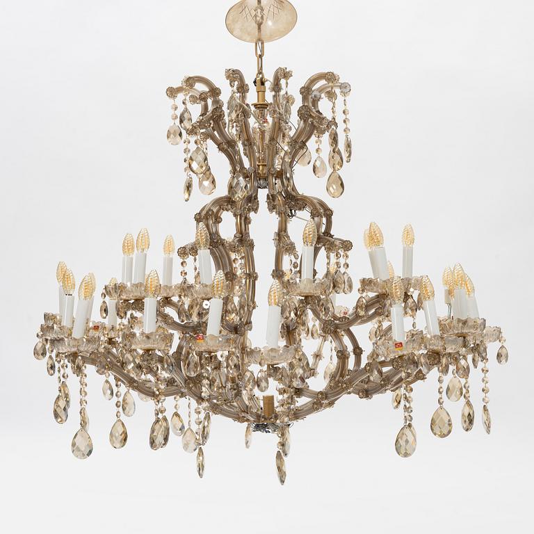 A glass chandelier, late 20th Century.