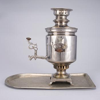 SAMOVAR, förnicklad mässing, Tula, Ryssland 1800-talets slut.