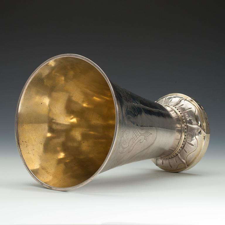 A BEAKER, silver. Erik Ernander Uppsala 1799. Height  21,5 cm. Weight 460 g.