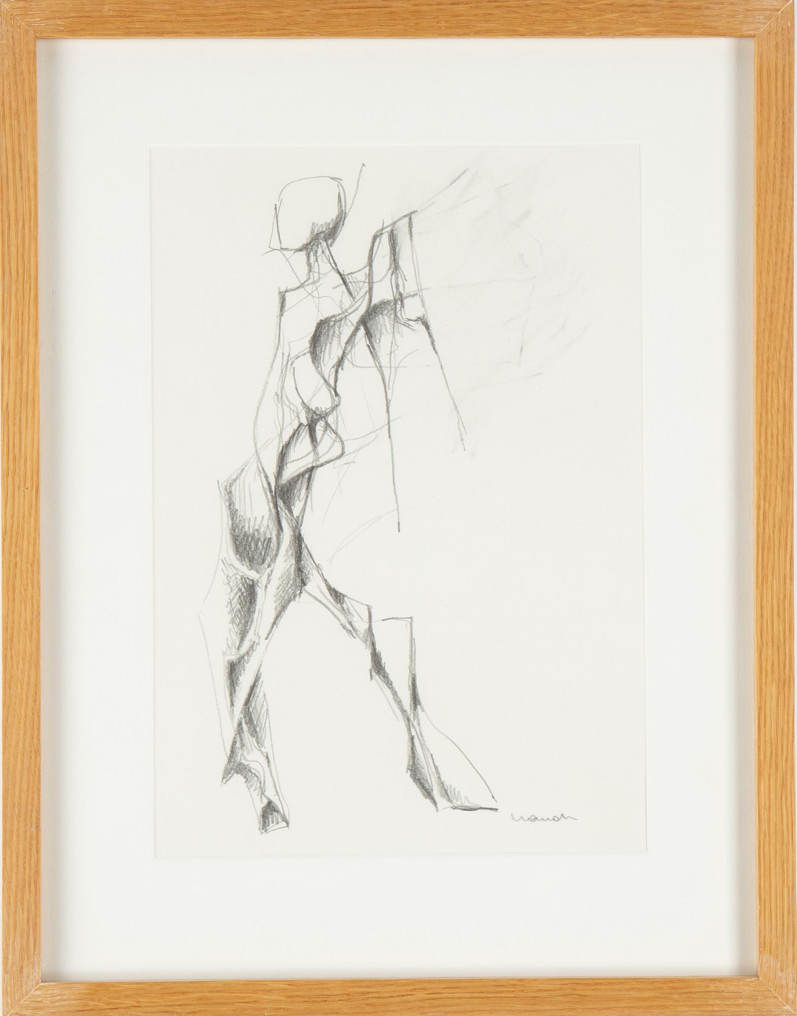 Peter Mandl, a pencil drawing, signed.