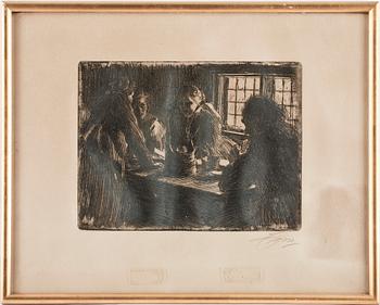 ANDERS ZORN, etsning. Signerad. Signerad och daterad 1905 i plåten.