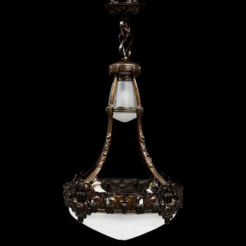 TAKLAMPA, sannolikt Böhlmarks Lampfabrik, jugend, 1910/20-tal. H 90.