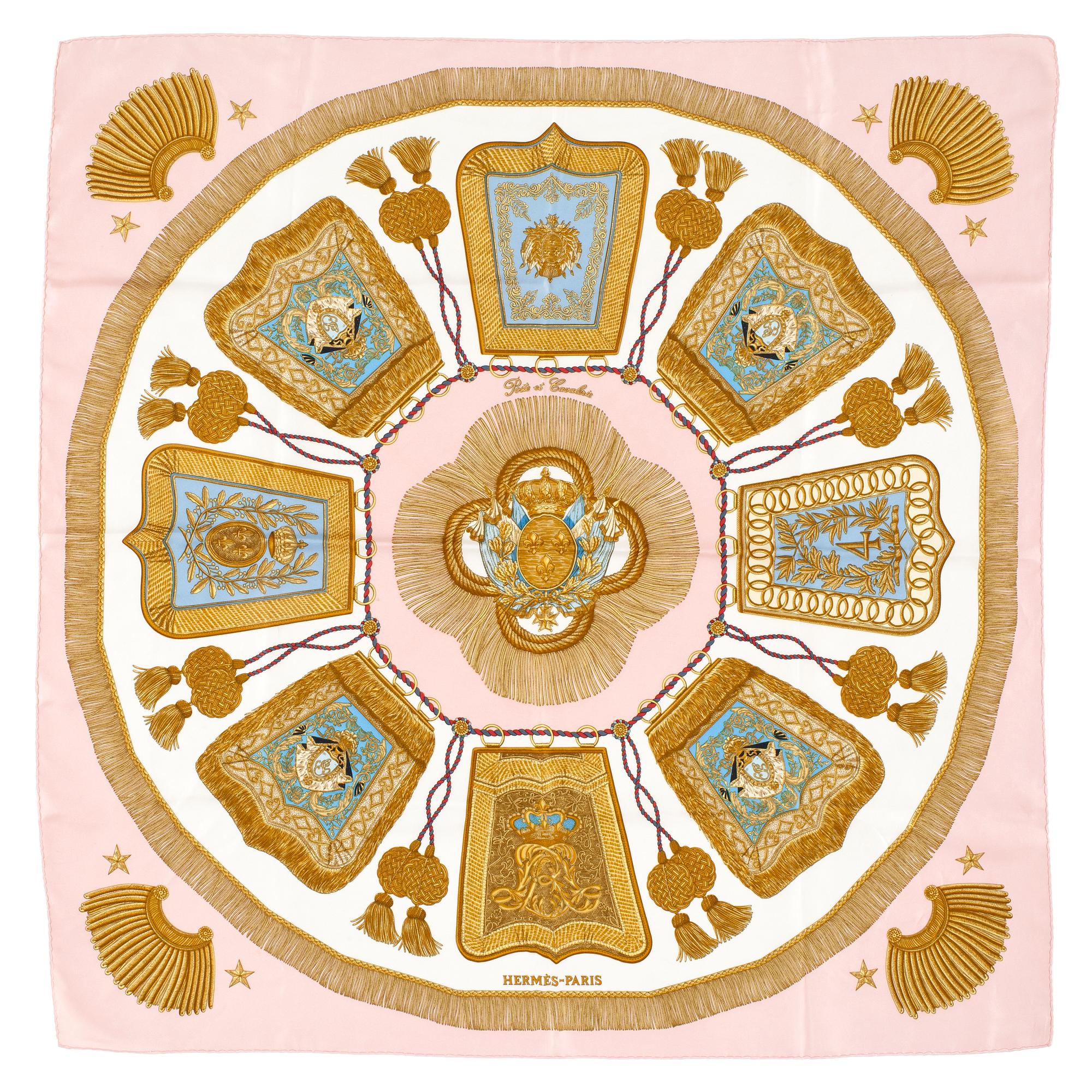 HERMÈS, a silk scarf, "Poste et Cavalerie".