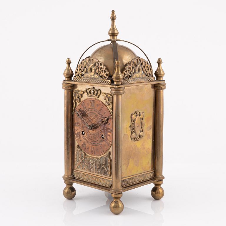 A baroque style lantern clock, 20th Century.