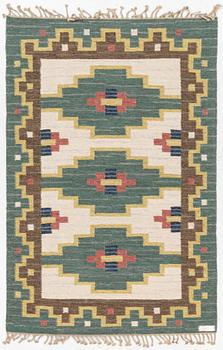 Rug, flat weave, signed GK, approx. 202 x 136 cm.