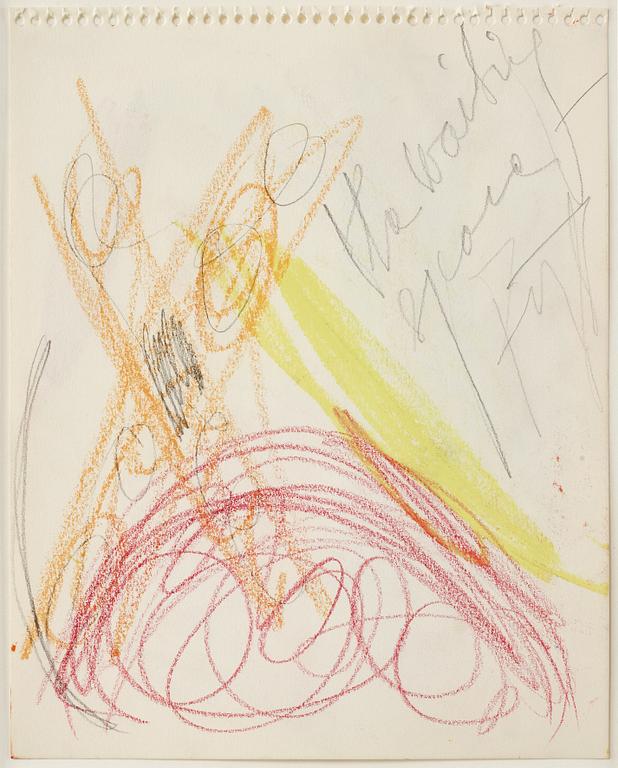 Eddie Figge, mixed media on paper, signed, executed around 1973.