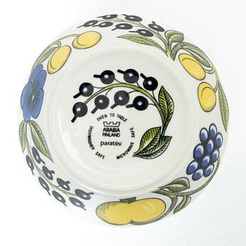 Birger Kaipiainen, Fat samt 8 skålar, porslin, "Paratiisi", Arabia, Finland.