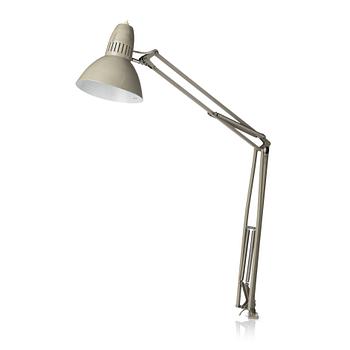 A grey lacquered metal desk lamp, possibly by Asea, Sweden mid 20th century.