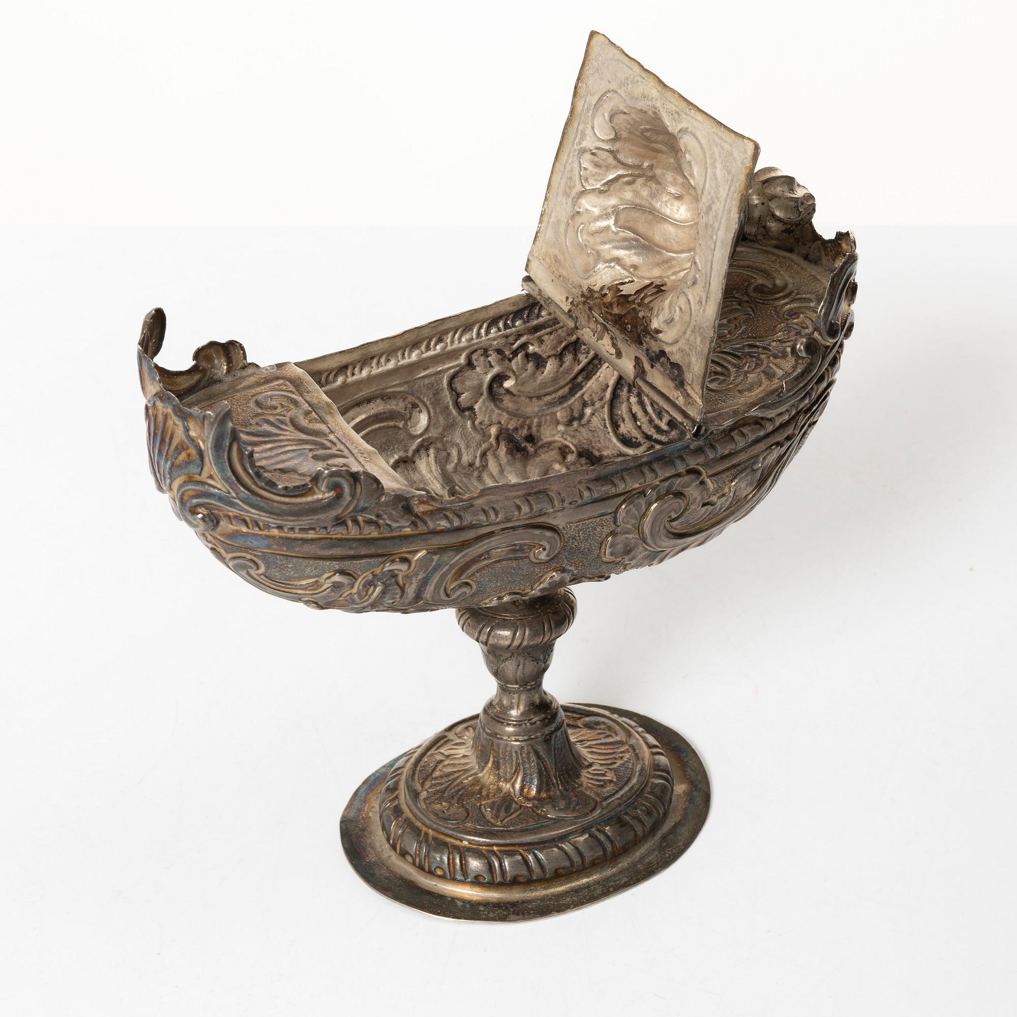 Incense burner, silver, 19th century, possibly Italy.