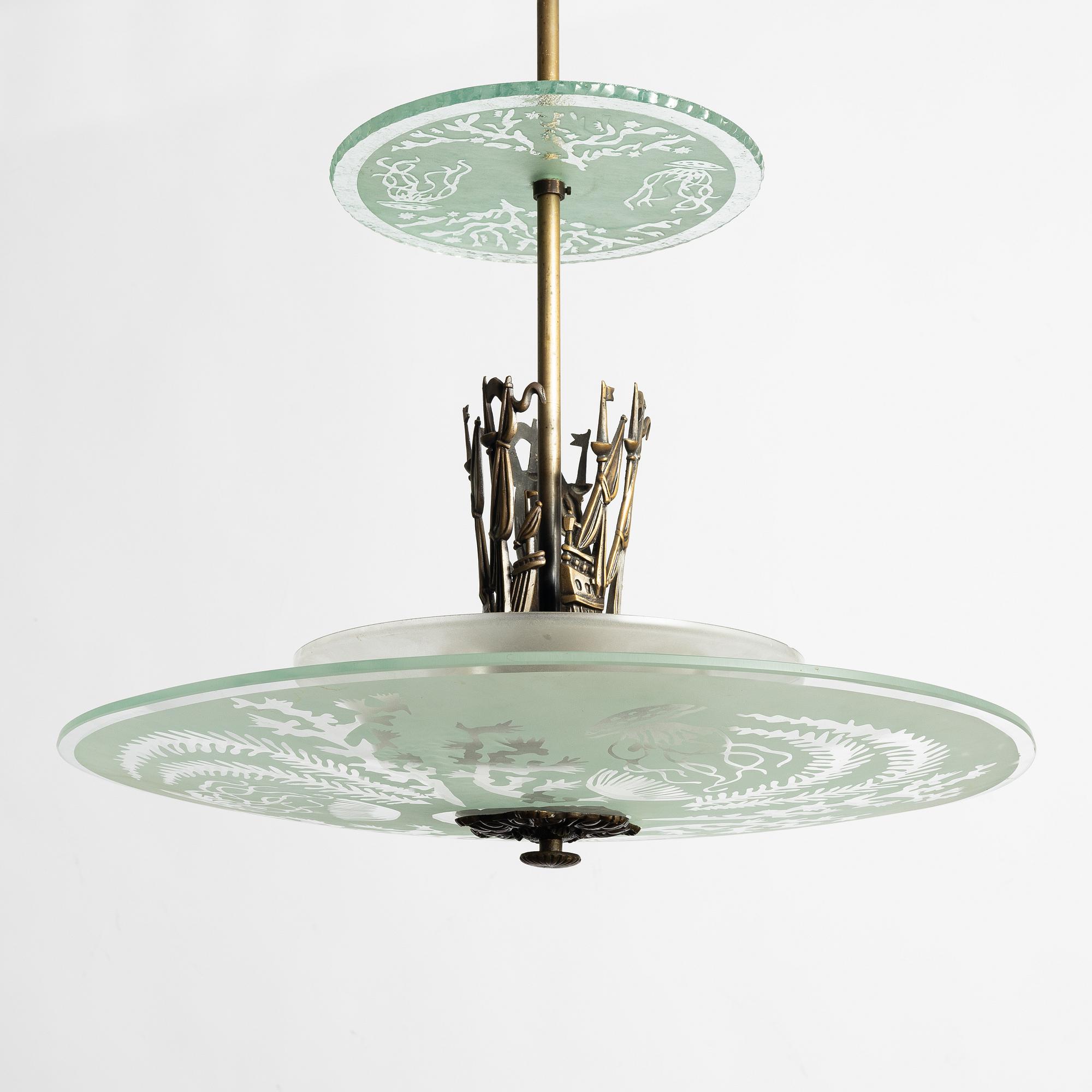 Ceiling lamp, signed and dated 2010.