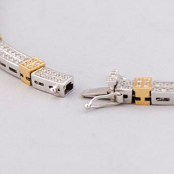 COLLIER, briljantslipade diamanter, 18K guld och vitguld. Nederländerna.