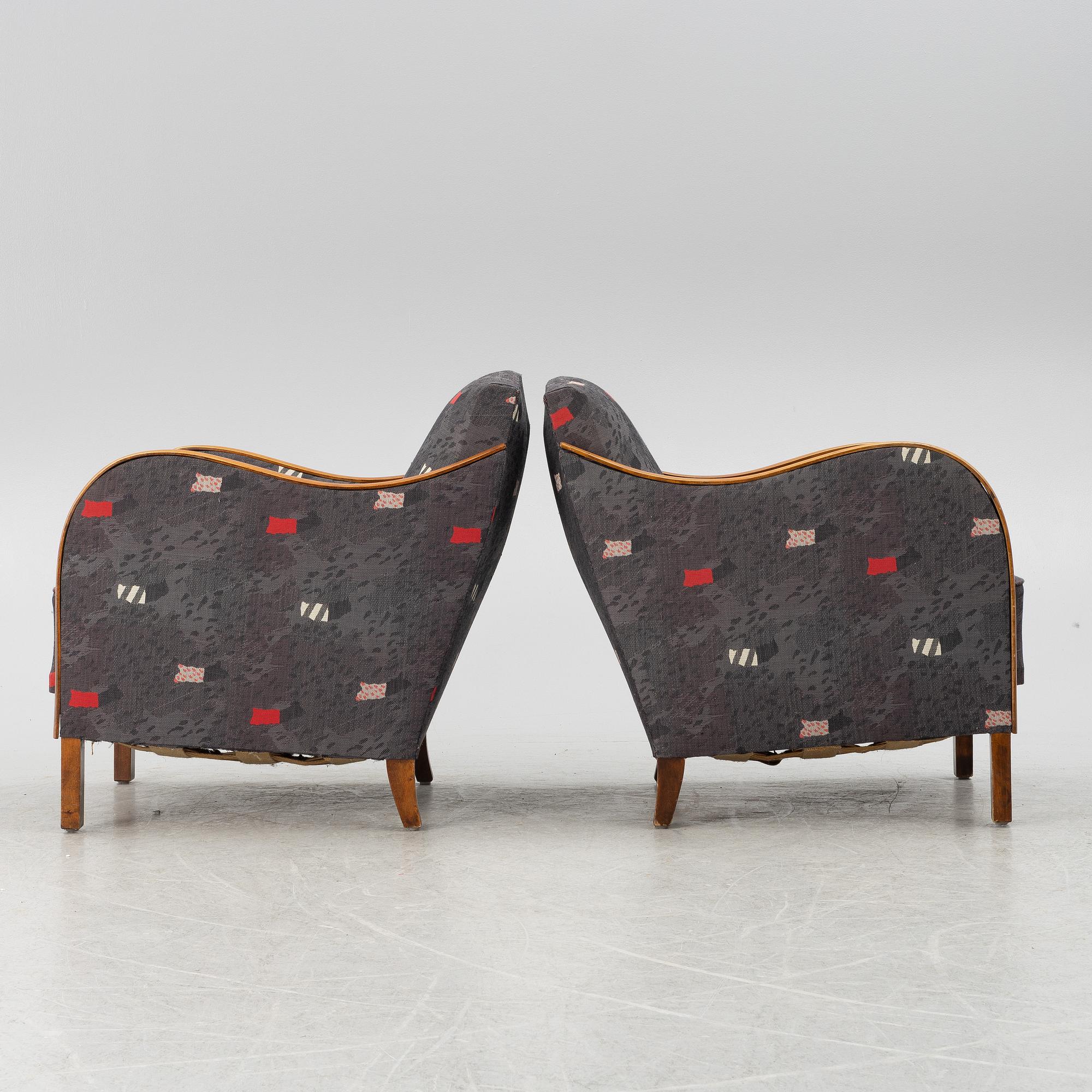 Armchairs, a pair, functionalist, 1930s.