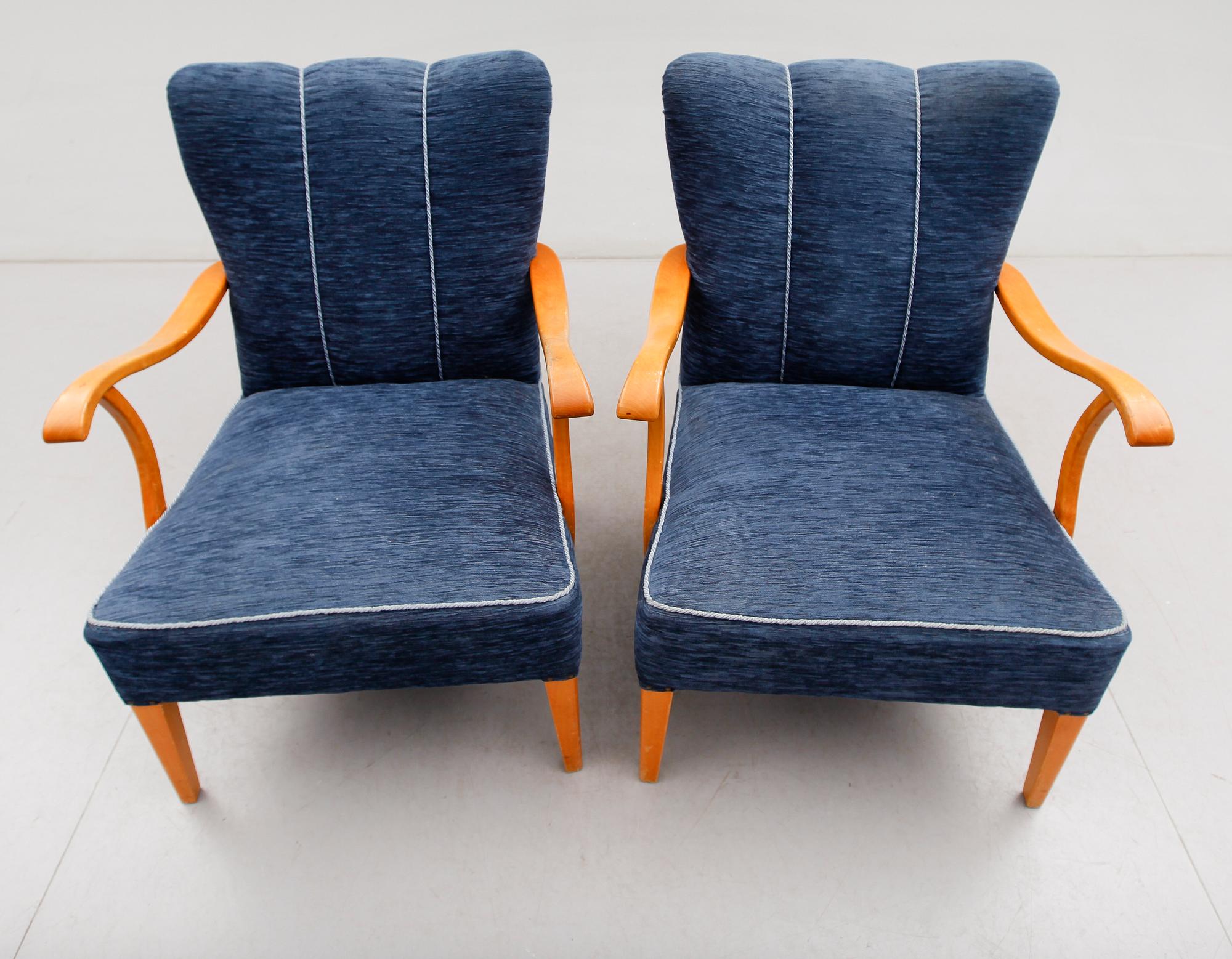 FÅTÖLJER, 1 par, 1900-talets mitt.