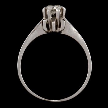 RING, 18k vitguld med briljantslipad diamant, ca 0.27 ct. sekelskifte 1900/2000-tal. Vikt 3 g.