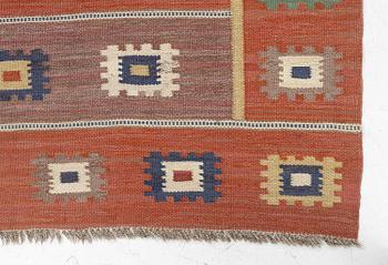 Märta Måås-Fjetterström, a carpet, 'Röd grön äng', flat weave, c. 242 x 177 cm, signed AB MMF.