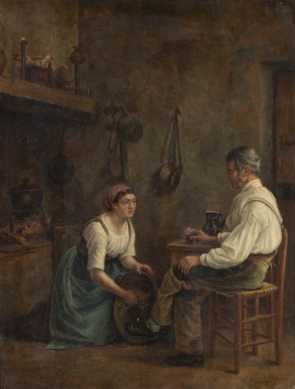 Pierre Edouard Frere, attributed to, oil on panel.