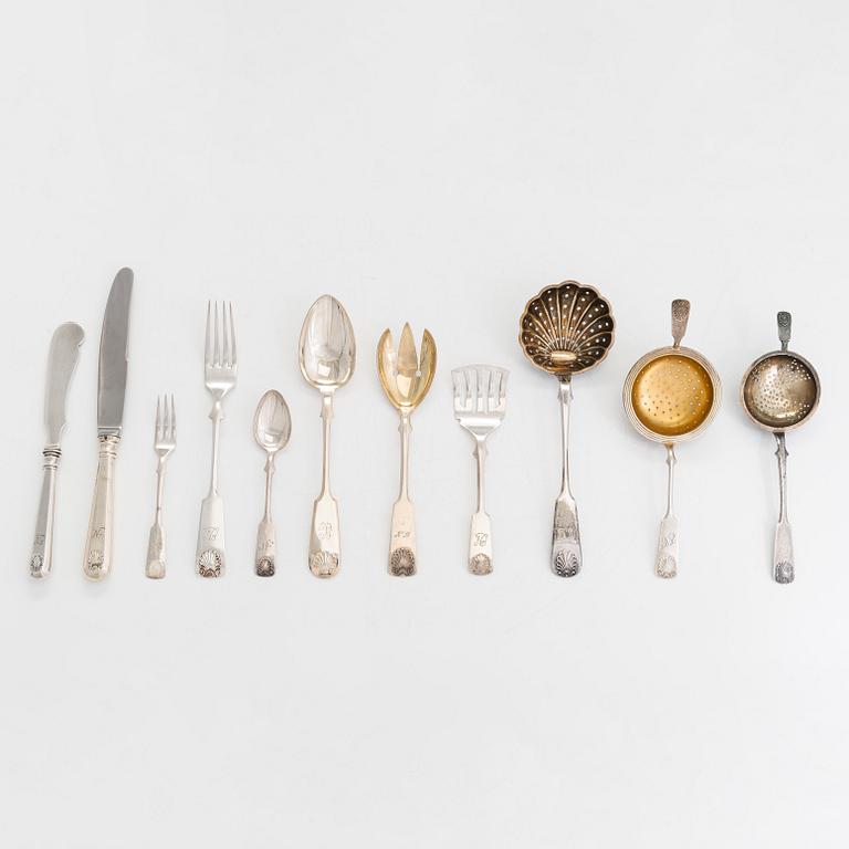 Bestick, 50 dlr, silver, "Musslan", Helsingfors och Tavastehus 1922-31.