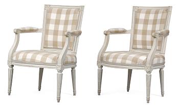 860. A pair of Louis XVI armchairs.