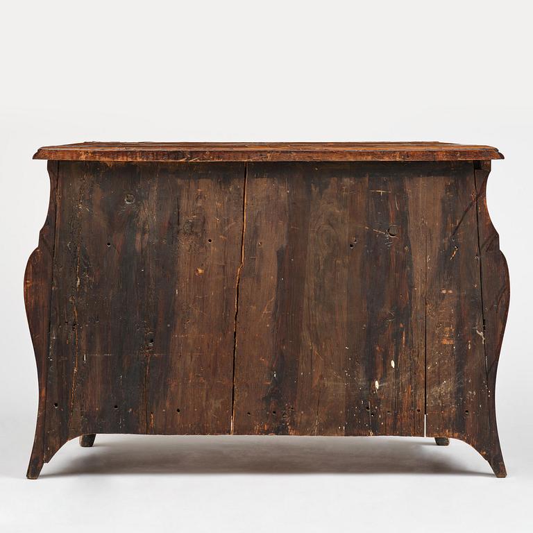 A Swedish parquetry rococo commode, Stockholm, later part 18th century.