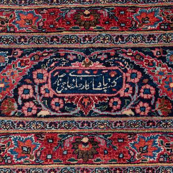 An antique Moud carpet of 'Ardabil' design, approximately 445.5 x 332 cm.