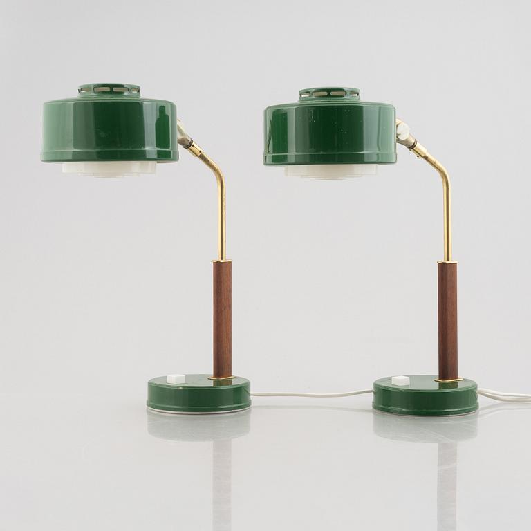 Bröderna Johansson Autometall, a pair of table lamps, Skellefteå, sweden, 1960's.