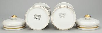 A pair of French porcelain jars with covers, 19th cent second half.