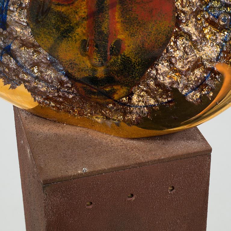 A signed unique glass sculpture by KJELL ENGMAN for Kosta Boda.
