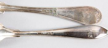 PARTI SILVER, 14 delar. Bla 1800-tal.