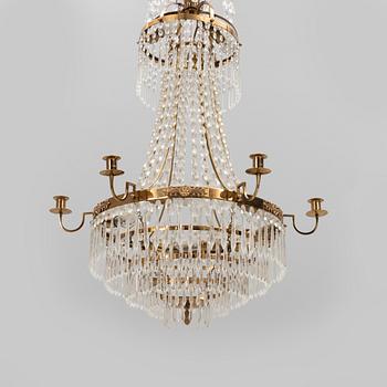 A Gustavian Style Chandelier, modern manufacture.