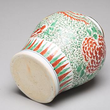 A wucai Transitional vase, 17th Century.