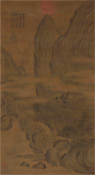 969. A Chinese scroll painting signed 瓮斋 Sheng Zhai, dated 1829.