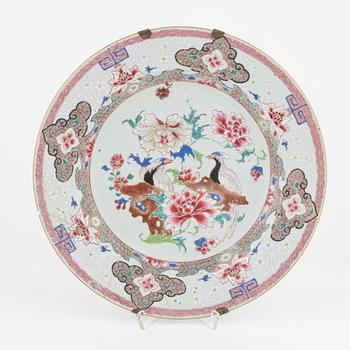 Five porcelain plates, China, 18th century and late Qing dynasty.