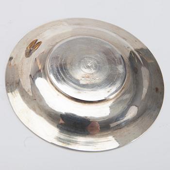 MOCCAKOPPAR, 6 st, silver, orientaliska, bär finska kontrollstämplar Suomen Kellosepät, Helsingfors 1953. Vikt ca 570 g.