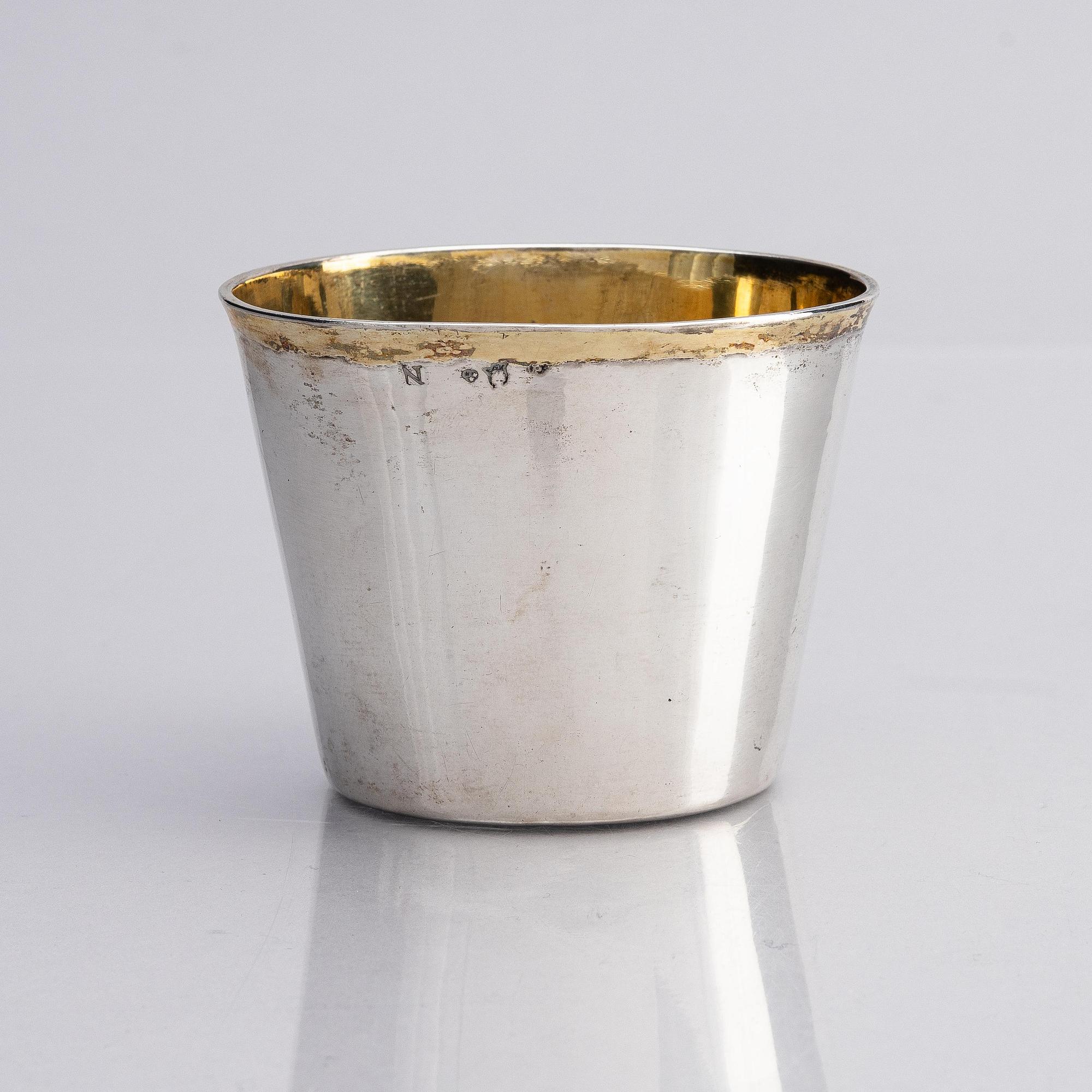 A Swedish parcel-gilt silver hunter’s beaker, mark of Pehr Zethelius, Stockholm 1771.