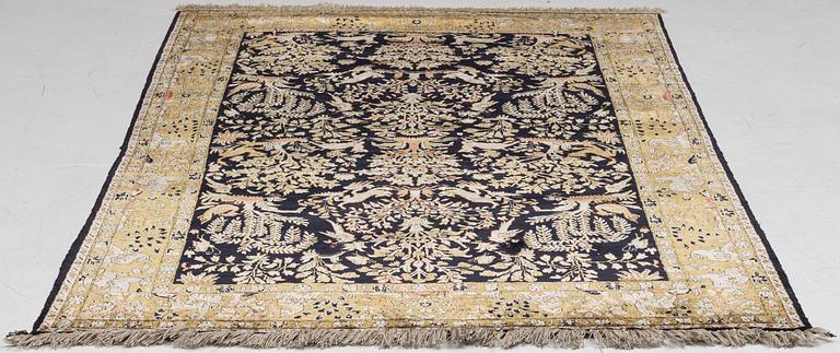 Carpet, Ghom part silk, approx. 205 x 135 cm.