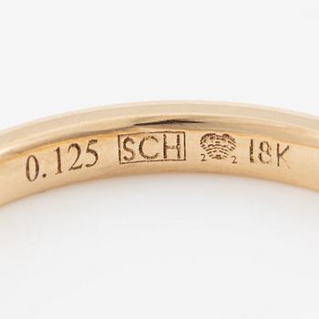 Wedding rings, a pair, Schalins, 18K gold with brilliant-cut diamonds.