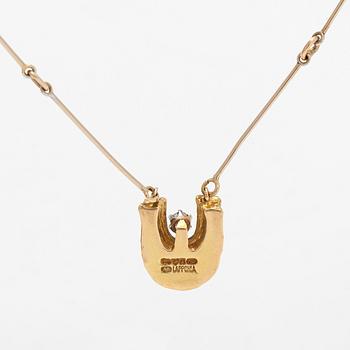 Juhani Linnovaara, "Legato", halssmycke, 18K guld, briljantslipad diamant, Lapponia 1978.