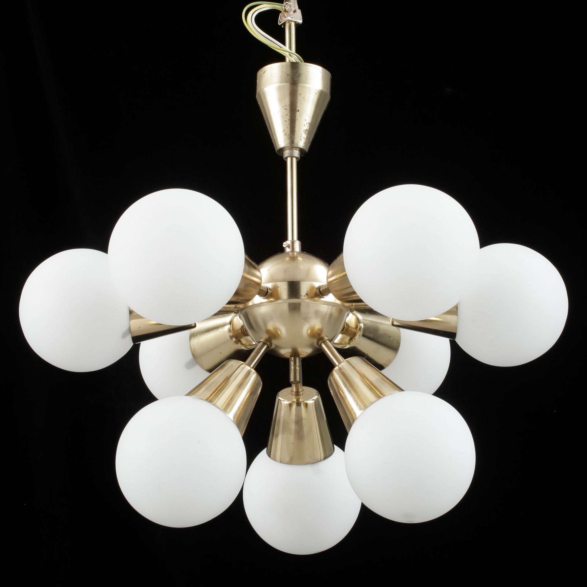 TAKLAMPA, metall, 1960-tal.