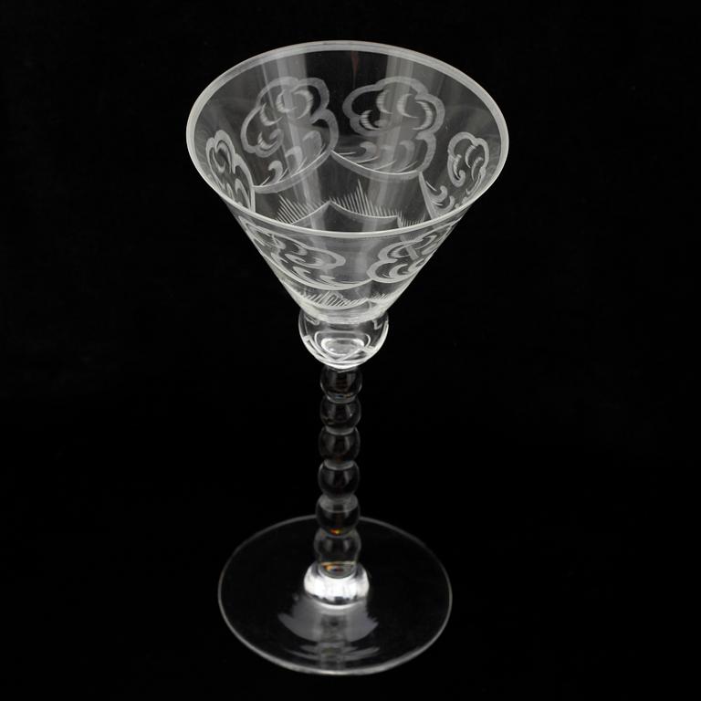 GLAS, 5 st, "Molnet", Simon Gate, Orrefors.