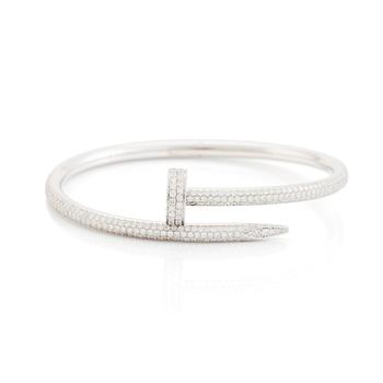 491. Cartier armband "Juste en Clou" 18K vitguld med runda briljantslipade diamanter.