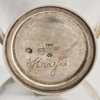 A Swedish late Baroque parcel-gilt silver beaker pl and cover, mark of Anders Limnell, Linköping 1740.