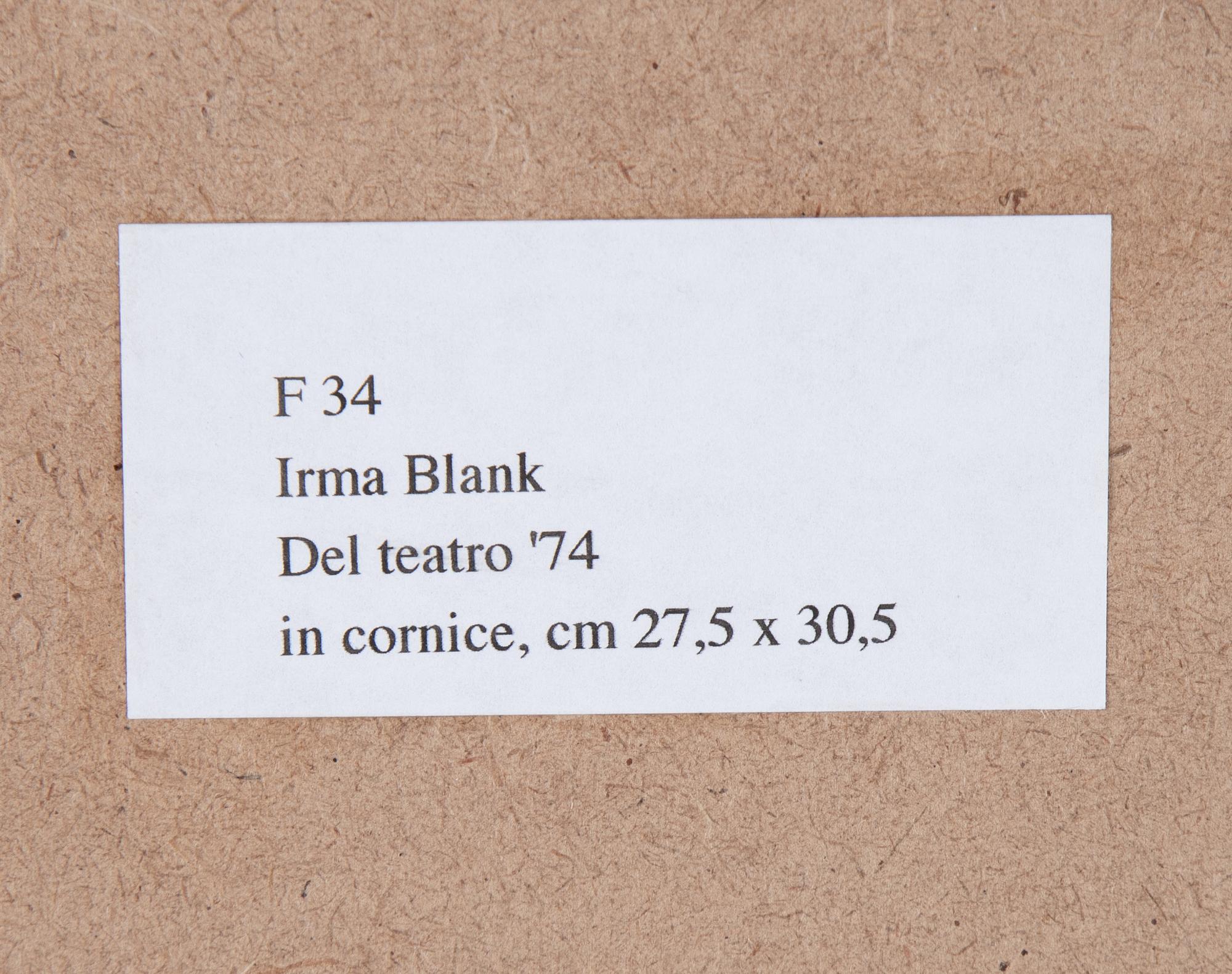 Irma Blank, indian ink on paper, signed and dated -74.