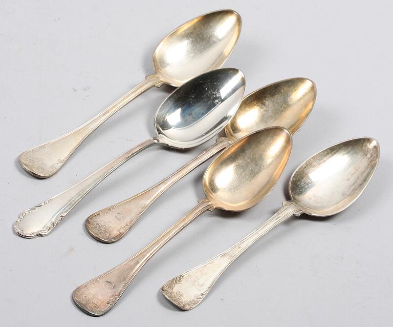 PARTI SKEDAR, 24 delar. Nysilver samt silver.