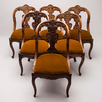 STOLAR, 6 st, mahogny, 1800-talets mitt.